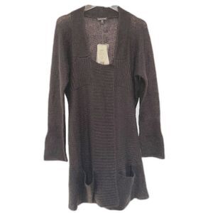 NWT Eileen Fisher Knit Washed Mohair Wool Blend Long Cardigan L